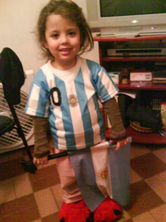 Pauli con la camiseta argentina